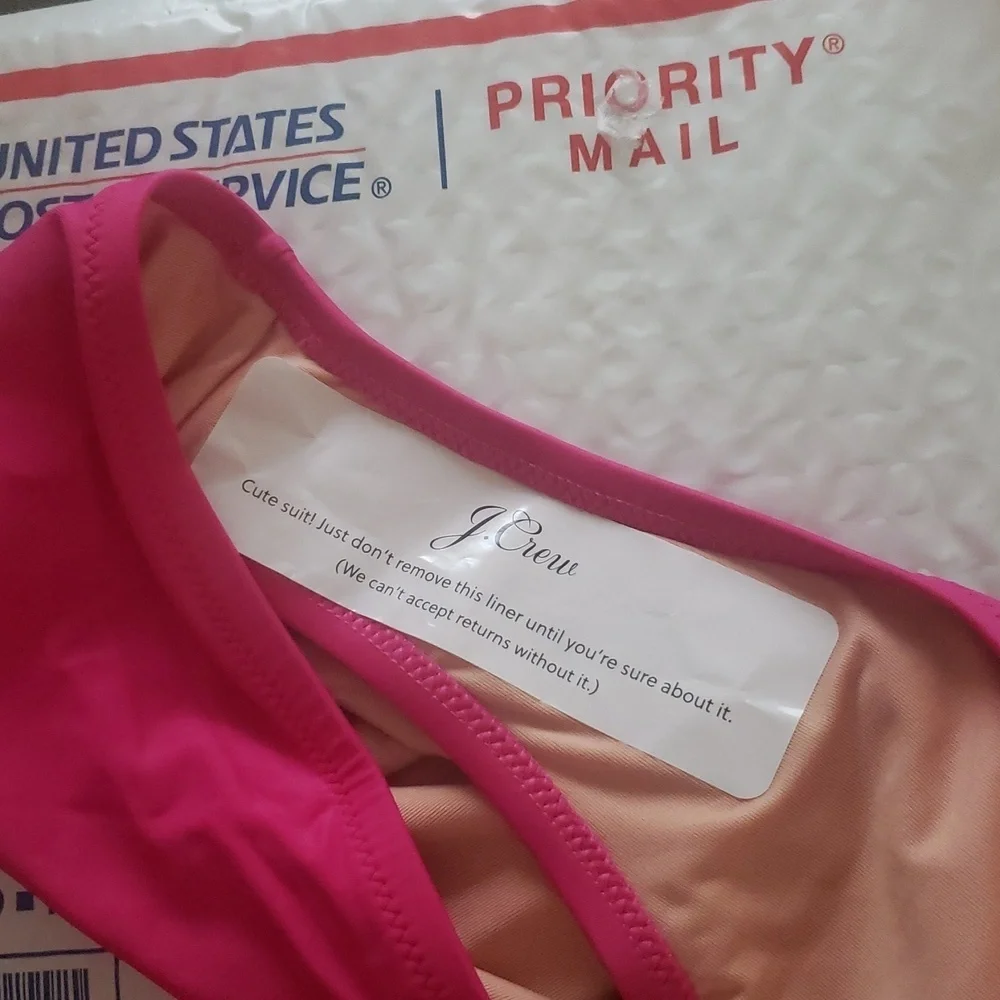 J. Crew High Leg Bikini Bottom Cruisewear Resort Fuchsia Pink New - Picture 2 of 8